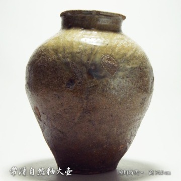 室町時代常滑自然釉大壷景色抜群古陶茶壺種壷花瓶花生花器茶陶茶道具個人蔵陶器愛好家所蔵品