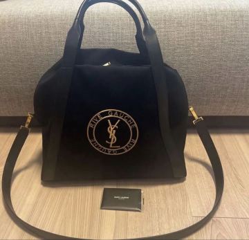 Saint Laurent サンローラン リブゴーシュ ボウリングトート キャンバス ショルダーバッグ