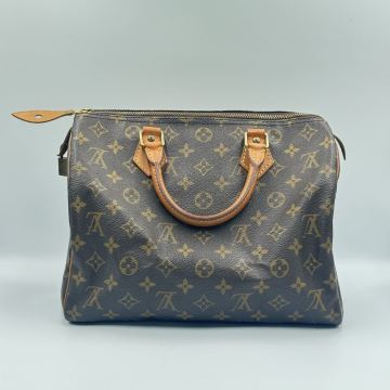 【1円スタート】LOUIS VUITTON ルイヴィトン モノグラム スピーディ30 ハンドバッグ パドロック付き 南京錠 310 N002