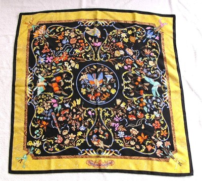 エルメス HERMES/スカーフ カレ90/PIERRES d' ORIENT et d'OCCIDENT/東洋の石と西洋の石/SILK100% 90cm正方形/極美品/80～90年代/送料230円