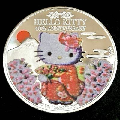 銀貨 2019年　hello kitty エリザベス2世 クック諸島 ニュージーランド王国　硬貨 古銭 貿易銀 コイン 竜 蔵品　骨董品　37