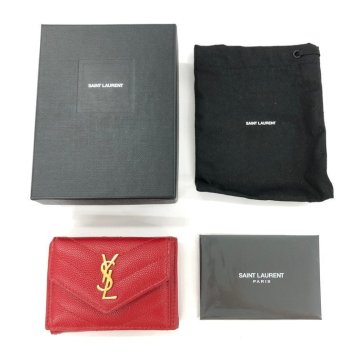 Yves Saint Laurent　イヴサンローラン　ロゴ財布　キルティング　GN505118/0915　保存袋/箱付き【EHBE1015】