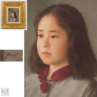 真作【1on1】藤井勉 『少女』 油彩 キャンバス 2号 額装 ■ 最盛期に生まれた比類なき名品 ホキ美術館収蔵画家 昭和会展優秀賞