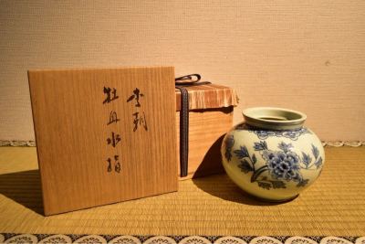 【GE】R109◆李朝・高麗コレクター放出品◆《大名品》時代 李朝染付花文壺/中国美術 中国古玩 花器 壷 骨董品 時代品 美術品 古美術品 tr