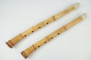 D-721 ジャンク品 中古品 現状渡品 都山流 宗家 銘 『雅』 尺八 2本セット 伝統楽器 和楽器 竹笛 音楽 アンティーク 木管楽器 趣味
