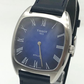 4964◎TISSOT(ティソ)　レザーストラップ・ユニセックス スタイリスト 腕時計 ブルー文字盤 T1599091604300【0803】