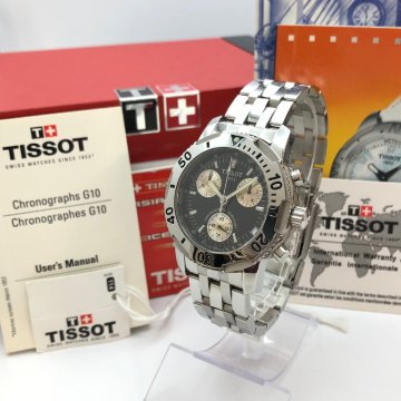 1円～/TISSOT/ティソ/CHRONOGRAPH/クロノグラフ/ T362/462 /デイト/純正ベルト/箱・付属品付/クォーツ/メンズ腕時計/ジャンク/S120
