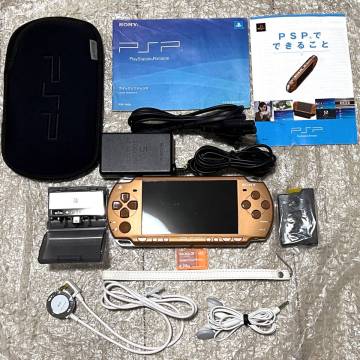 〈状態良好・液晶ヤケなし・動作確認済み〉PSP-2000 本体 マット・ブロンズ バリューパック PSPJ-20002 SONY 1000 3000 薄型