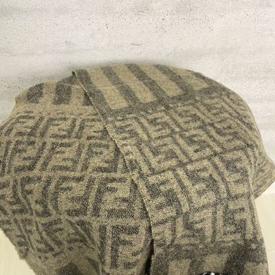 【美品】フェンディ FENDI マフラー ズッカ柄 ブラウン 総柄