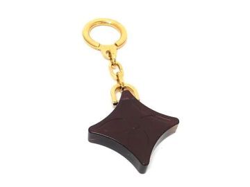 1円 ■美品■ LOUIS VUITTON ルイヴィトン キーホルダー キーリング チャーム メンズ レディース ゴールド系&times;ブラウン系 HC3853