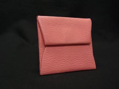 1円 ■美品■ HERMES エルメス バスティア シェーブル シルバー金具 コインケース コインパース C刻印 2018年 ピンク系 FZ7826