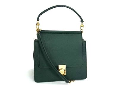 1円 ■極美品■ POLENE ポレーヌ ヌメロ セプト ミニ レザー 2WAY クロスボディ ハンドバッグ ショルダー 斜め掛け グリーン系 HB5802