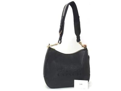 1円 ■美品■ COACH コーチ F72707 ジェス ホーボー レザー ワンショルダーバッグ 肩掛け レディース ブラック系 HB5930