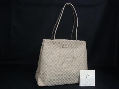 1円 CELINE セリーヌ マカダム柄 キャンバス トートバッグ ショルダーバッグ 肩掛け レディース ブラウン系 GC3070