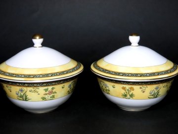 ■ウェッジウッド　　ペア・カバードライスボウル　　インディア　　蓋碗　　　〈同梱対象商品〉