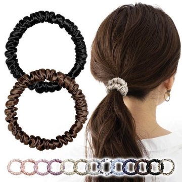 シルク ヘアゴム 【Ｐｏｃｏ＇ｃｅ掲載・天然シルク１００％・跡がつかない・１３カラー展開】 シュシュ シルクヘアゴム 髪ゴム ゴ