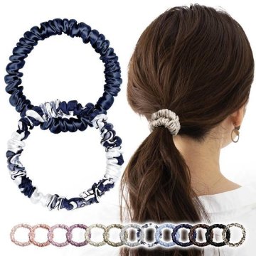 シルク ヘアゴム 【Ｐｏｃｏ＇ｃｅ掲載・天然シルク１００％・跡がつかない・１３カラー展開】 シュシュ シルクヘアゴム 髪ゴム ゴ