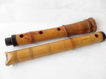 F4 尺八 如童 和楽器 竹造 木管楽器 在銘 約55cm 現状品 府中市
