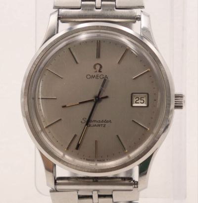 オメガ OMEGA シーマスター SEAMASTER デイト メンズ クォーツ アンティーク 電池交換済み