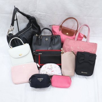1円～ ブランド含む バッグ/ポーチ 12点まとめ PRADA/Longchamp/PERGOLESI/TORY BURCH/GUESS/courreges/CASTELBAJAC/JILL STUART/FURLA