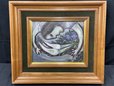 【江】北川民次『海芋と女』油彩 サイン有 3F 古美術品(絵画額装アート)XZ4022 LPTtmhw LLTjcxm