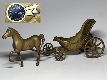 【瑞】真鍮製　馬車　置物　オブジェ　イタリア製　重量：１１７５ｇ　＊（座席と固定のネジ欠品）