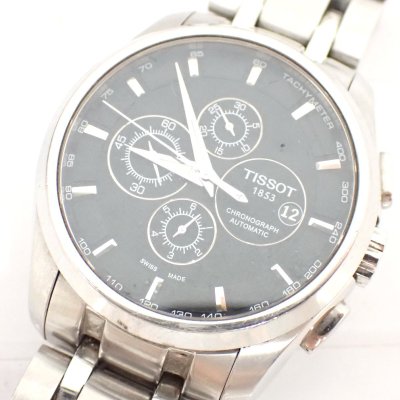 1円開始◆稼働◆ ティソ T035627A ブラック 自動巻き メンズ 腕時計 AK10303