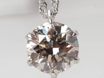 【10832D】Pt999/純Pt 天然ダイヤモンド 大粒 1.049ct/2.53g ネックレス