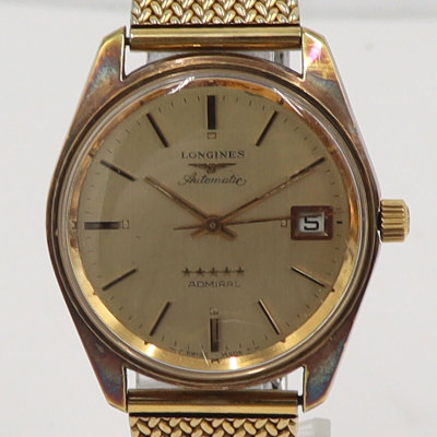 【中古】LONGINES（ロンジン）アドミラル　ファイブスター　腕時計　手巻き時計　社外ベルト　稼働品　W37.0mm&times;H35mm&times;D11.5mm　メンズ
