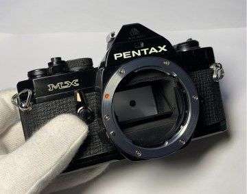 【美品・動作確認済】【プリズム腐食無し】PENTAX MX ブラックボディ 新品モルト交換済 一眼レフ フィルムカメラ NO.9265448
