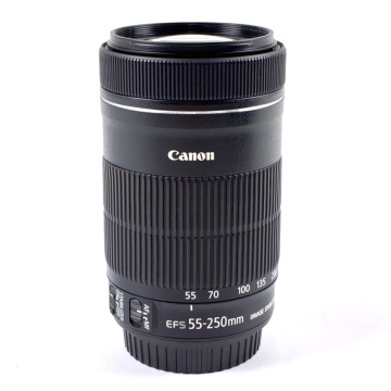 【1円】 キヤノン Canon EF-S 55-250mm F4-5.6 IS STM 一眼カメラ用レンズ（オートフォーカス） 【中古】
