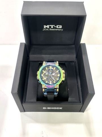 【希少限定品】G-SHOCK MT-G 20周年記念モデル MTG-B1000RB-2AJR ルナレインボーIP 電波ソーラー Bluetooth 専用箱・取説付　稼働品