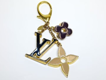 [LOUIS VUITTON/ルイヴィトン] バッグ チャーム フルール ドゥ モノグラム キーホルダー キーリング ゴールド M67119 現状品 No61