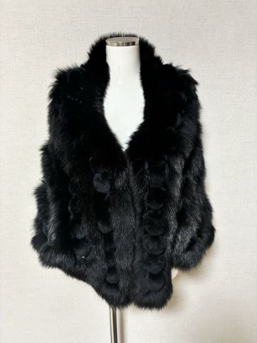 ■染めブルーフォックス■ショール■52cmｘ150cm■レアデザイン■