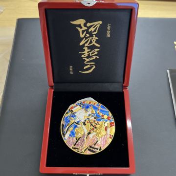 59 七宝章牌　阿波おどり　純銀メダル　 160g 純銀 造幣局 日本の祭りシリーズ ケース付