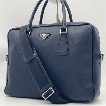 【極美品】PRADA プラダ サフィアーノレザー ブリーフケース2way 三角ロゴ ビジネスバッグ トートバッグ ショルダー クロスボディ メンズ