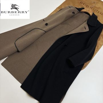 未使用級定価20万●一生の贅沢!!!高級カシミヤ●BURBERRY LONDON/collection バーバリーチェスターコート　一枚袖　レディース　T76-2610