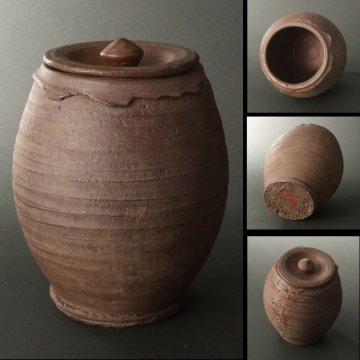 委託HK◇時代 南蛮水指（茶道具 陶磁器 陶芸 東洋 アジア 中国 朝鮮 焼き締め 壺型 芋頭水指 茶事 茶席 古物 古美術 茶の湯 稽古 鑑賞）