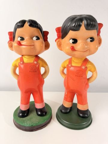 【10/45EL】 ペコちゃん フィギュア FUJIYA 不二家 首振り人形 昭和レトロ 首振り ソフビ レトロ