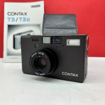 N36 防湿庫保管品 CONTAX T3 初期 シングルティース チタンブラック コンパクトフィルムカメラ 動作品 1円スタート コンタックス