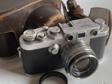 Dt354◆Nicca ニッカ◆レンジファインダー カメラ 3-F NIKKOR-H・C 1:2 f＝5cm Nippon Kogaku 日本光学 ニッコール 光学機器