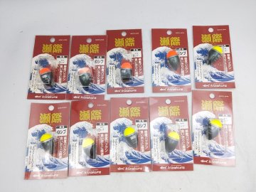 ①(管58756)新品 キザクラ 瀬際 10点セット 0シブ イエロー オレンジ 円錐ウキ どんぐりウキ うき 浮き