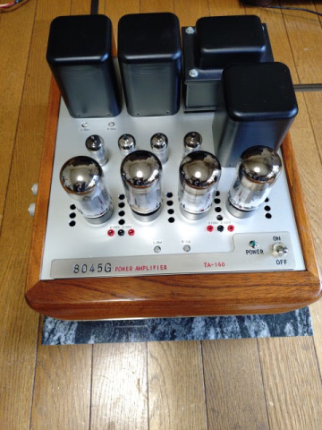 ★GE 6CA7(太管)PP 3結アンプ　OPT タムラF-483・CTタムラA-396・PT Noguchi PMC-190M 　特注シャーシ(欅)　中古★