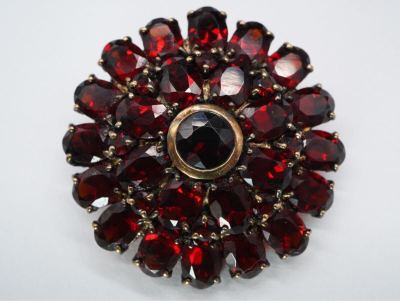 【142】21.9ct ガーネット シルバー SILVER 925刻印 ブローチ 訳あり 約16g アクセサリー TIA
