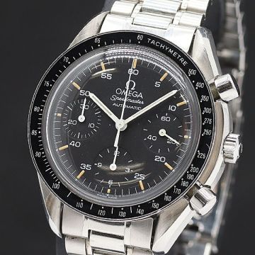 1円 良品 稼動 9.28 OH済 オメガ スピードマスター AT/自動巻 クロノグラフ ブラック文字盤 メンズ腕時計 0056430 9PRT MYT