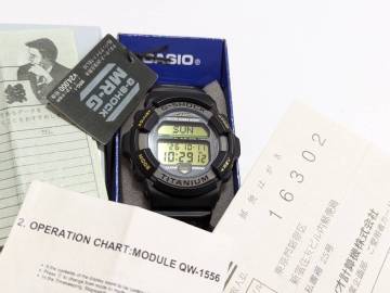 レア NOS CASIO G-SHOCK デジタル MRG-1G-1 MR-G 1556 モジュール 1996 新ベゼル DW-5000 DW WW 8100 チタン カシオ Gショック 金