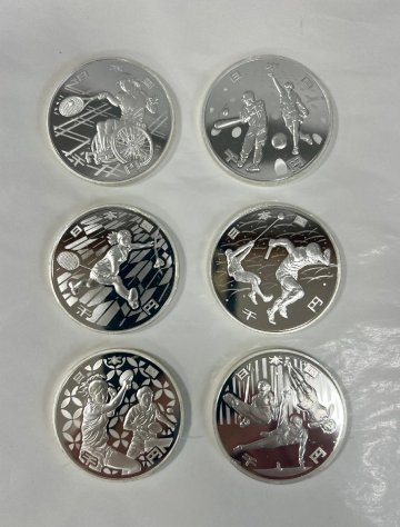［道］東京2020 オリンピック 競技大会記念貨幣（第二次発行分） 6枚 純銀187ｇ 1000円銀貨