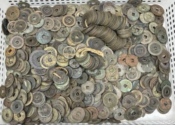＊1円スタート 日本古銭 総重量約3.8kg 大量 まとめ 貨幣 古銭 穴銭 コイン メダル コレクション HE1011り