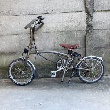 083IIfG【家財便発送・ジャンク品 】BROMPTON ブロンプトン RAWカラ ー折りたたみ自転車 折りたたみ未確認