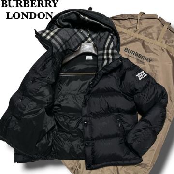 現行!!!L相当/極美品!!!【BURBERRY LONDON バーバリーロンドン】ダウンジャケット ダウンベスト 2way 専用カバー ロゴ ノバチェック メンズ